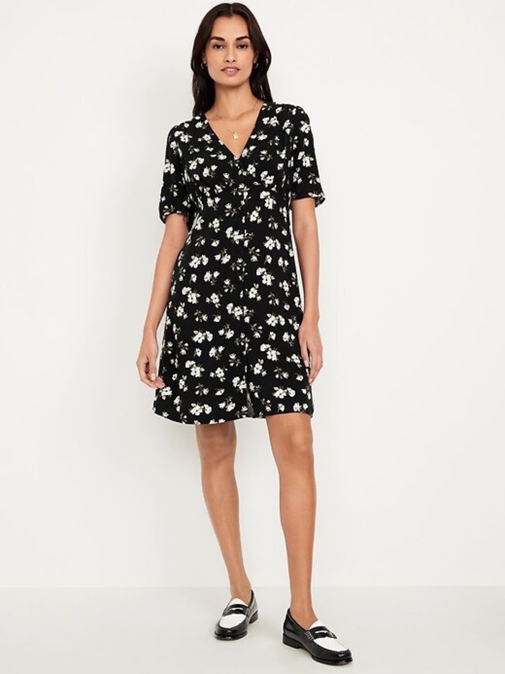 NWT Old Navy Buttom Down Mini Crepe Dress S Tall